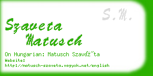 szaveta matusch business card